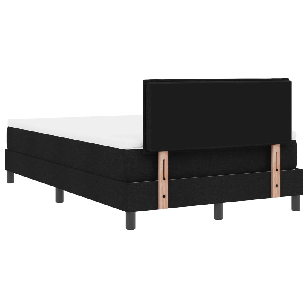 Letto Box Spring con Materasso Nero 120x190 cm Tessuto