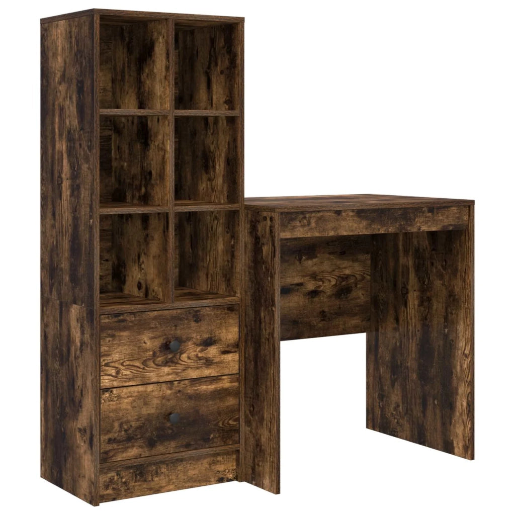 Scrivania con cassetto con lo scaffale 2 pcs Rovere fumé 3337349