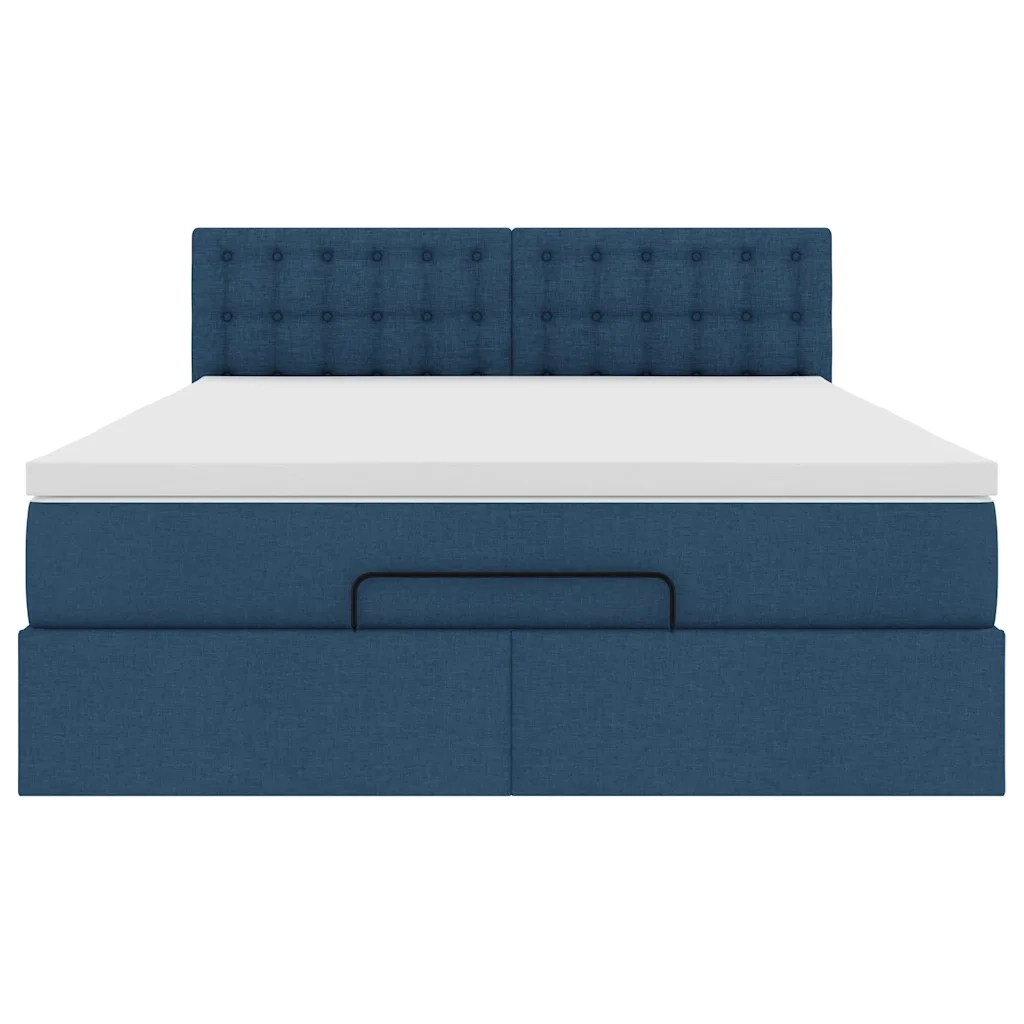 vidaXL Pouf Letto con Materasso e LED Blu 140x190 cm