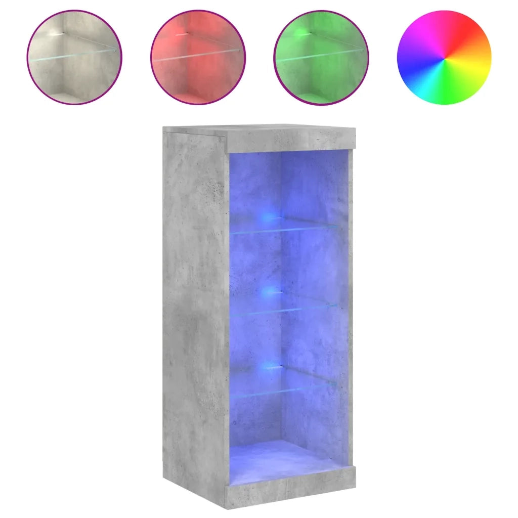 Credenza con Luci LED-Buffet-Armadio da cucina Grigio Cemento 41x37x100 cm 808925