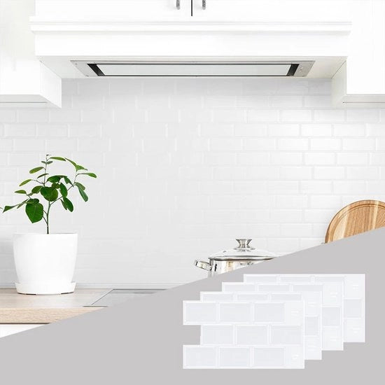Set di 4 adesivi bianchi autoadesivi, impermeabili, facili da applicare, compatti e molto decorativi.