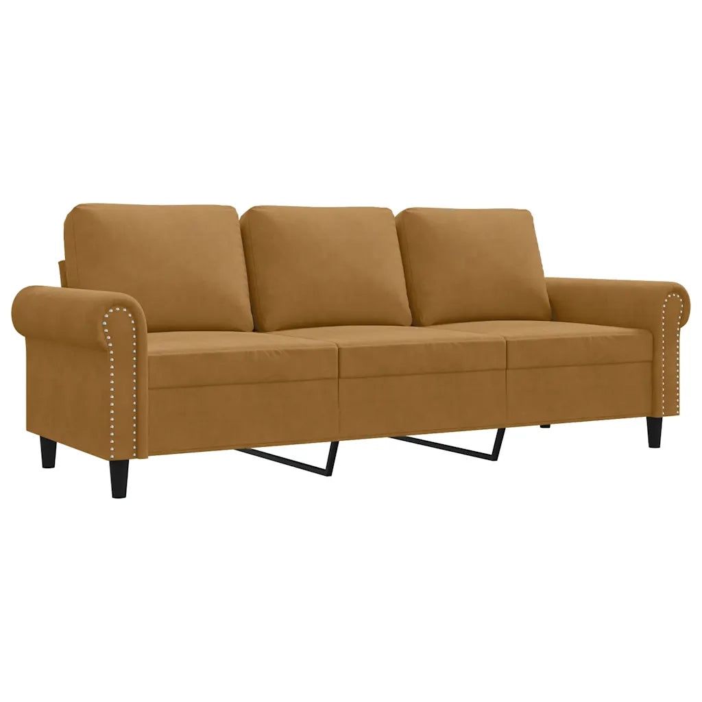Divano a 3 Posti Marrone 180 cm in Vellutocod mxl 86740