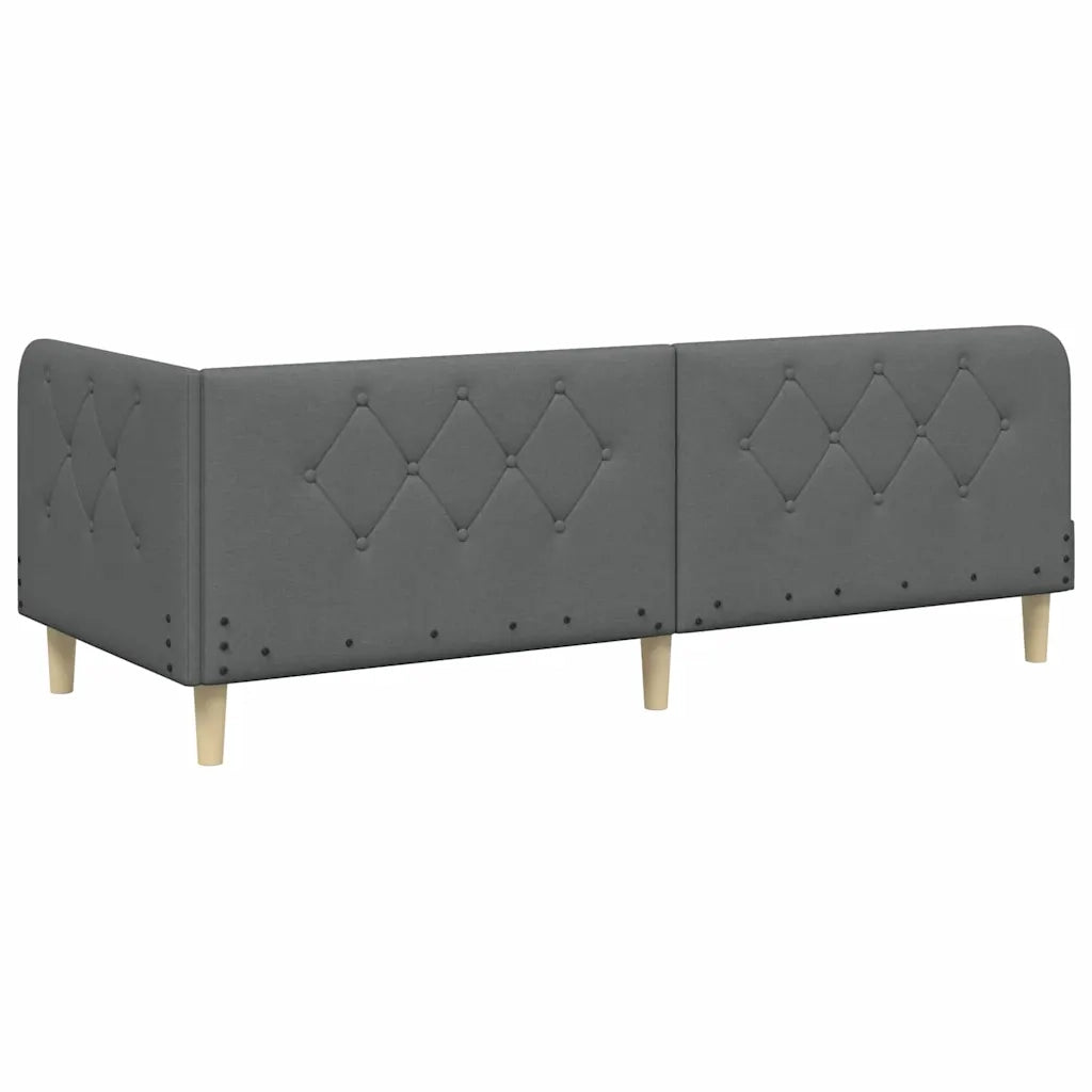 Cornice del letto ad angolo Grigio scuro 80 x 200 cm Tessuto 3394102