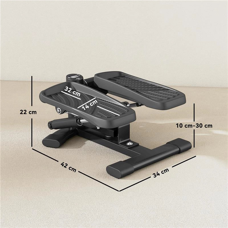STEPPER TWISTER 2 IN 1 CON MONITOR LCD, PEDALI GRANDI E ANTISCIVOLO, CAPACITÀ 100 KG, NERO