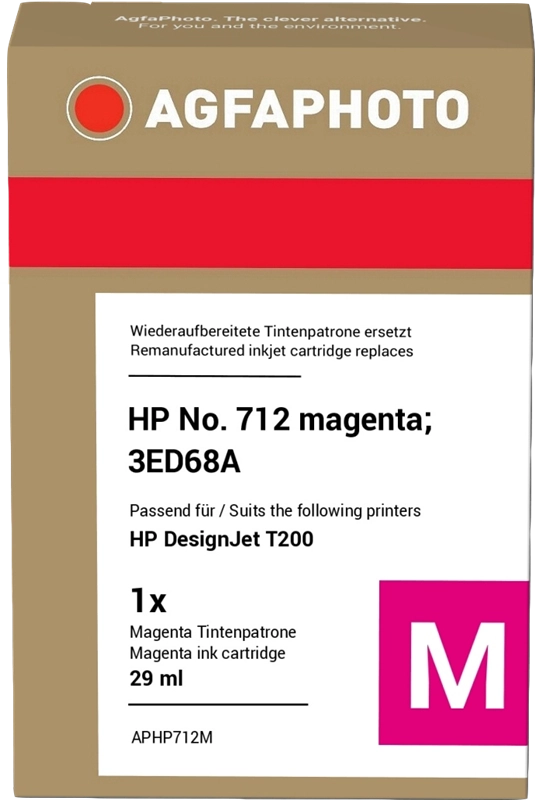 ORIGINAL Agfa Photo Cartuccia d'inchiostro magenta APHP712M ~350 Seiten 29ml