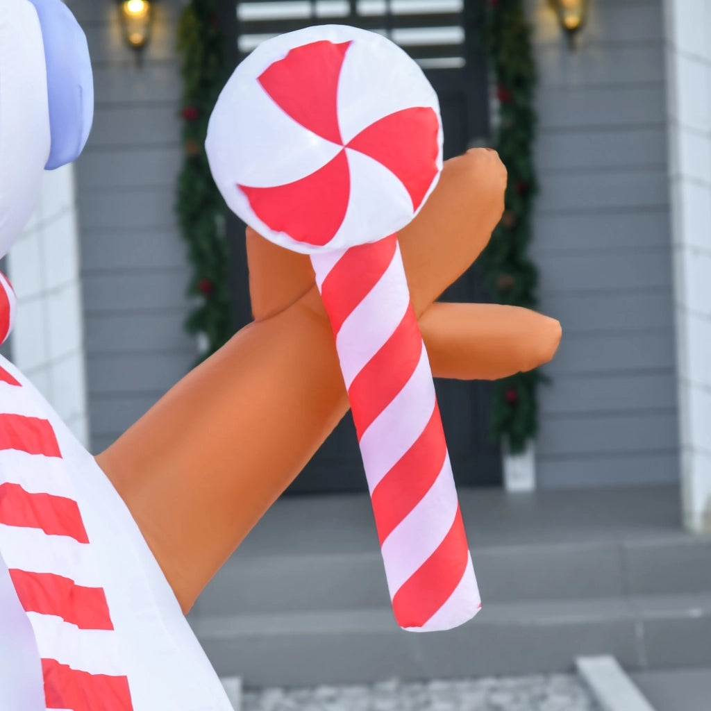 EasyComfort Pupazzo di Neve Gonfiabile 240cm, Decorazione Natalizia per Esterno con Luci a LED in Poliestere Impermeabile IP44