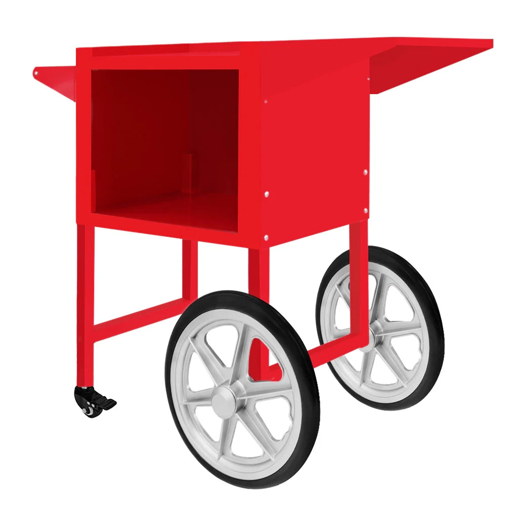 Carrello retrò rosso KuKoo per macchina popcorn in acciaio inox