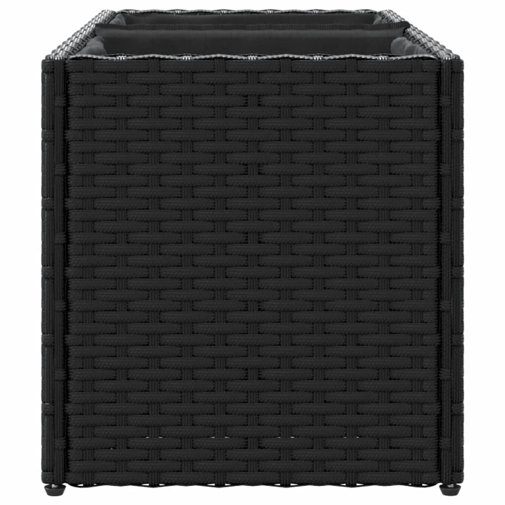 Fioriera rialzata per piante fiori giardino terrazze con 2 vasi set da 2 72 x 30 x 32 cm resina intrecciata nera 02_0038854