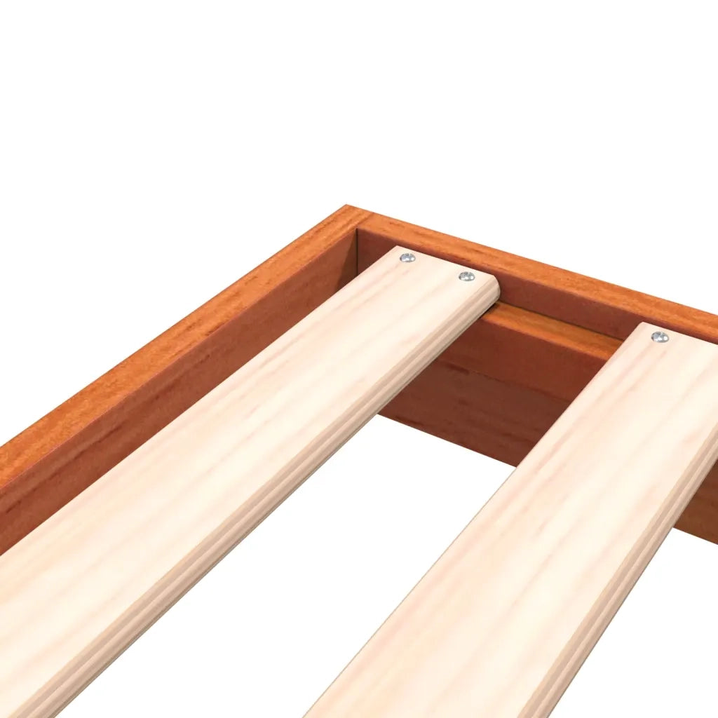 Giroletto-Struttura Letto Marrone Cera 100x200 cm in Legno Massello di Pino