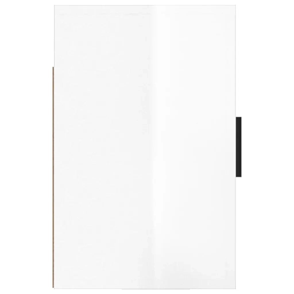 Set di 2 Comodini | Armadio da Notte | Mobiletto da notte a Muro Bianco Lucido 50x30x47 cm