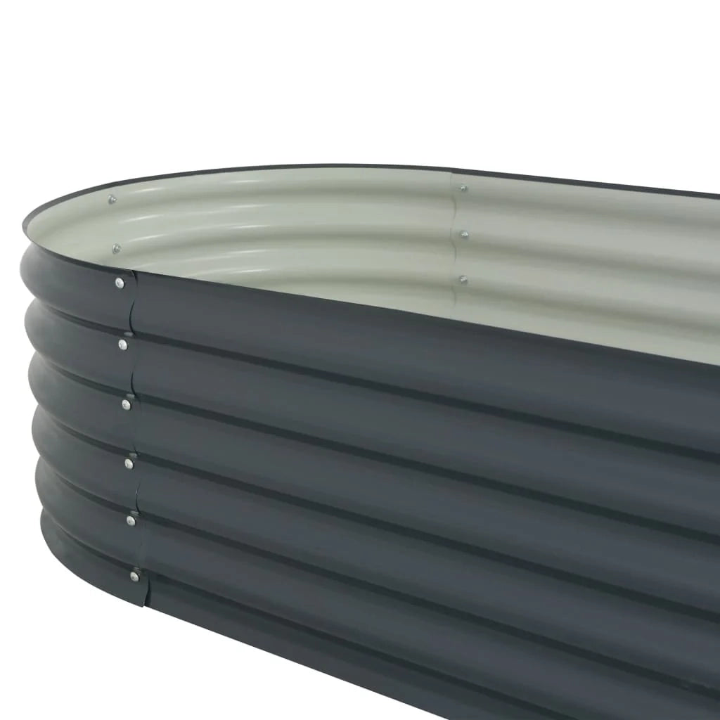 Fioriera rialzata per piante e fiori giardino 240 x 80 x 44 cm acciaio zincato grigio 02_0001021