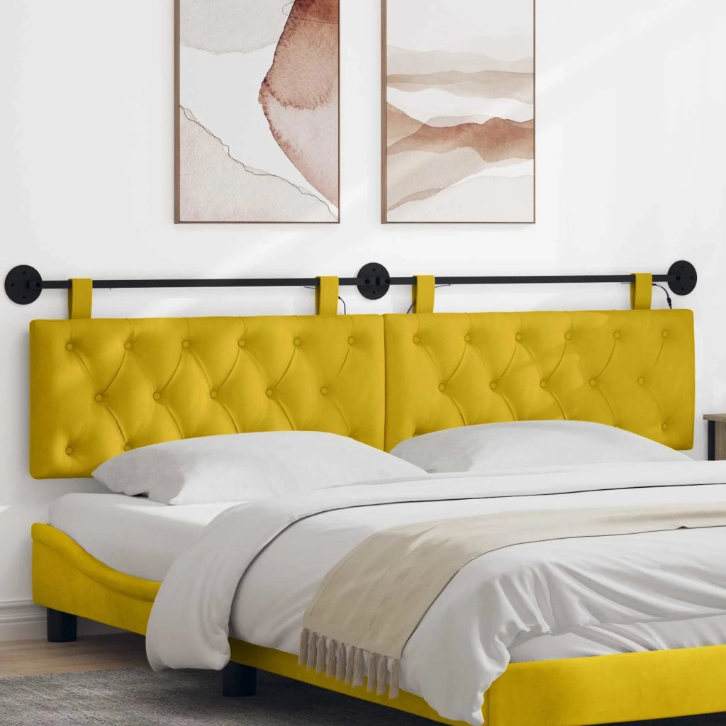 Testiera sospesa Con luce LED Giallo Velluto