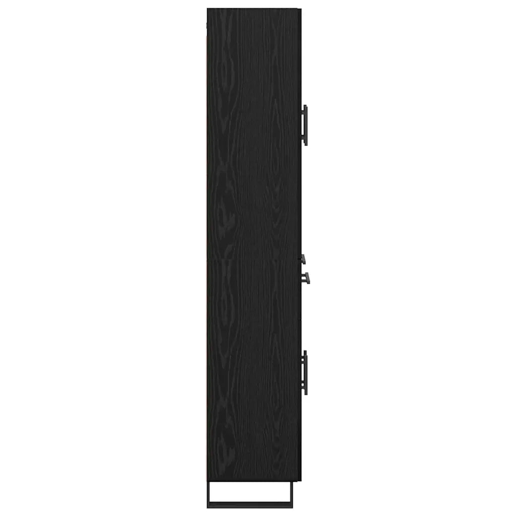 Credenza Rovere Nero 69,5 x 34 x 180 cm Legno multistrato