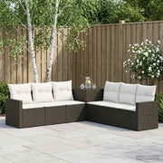 Set di divani 7 pz Nero e Bianco Crema 3448795