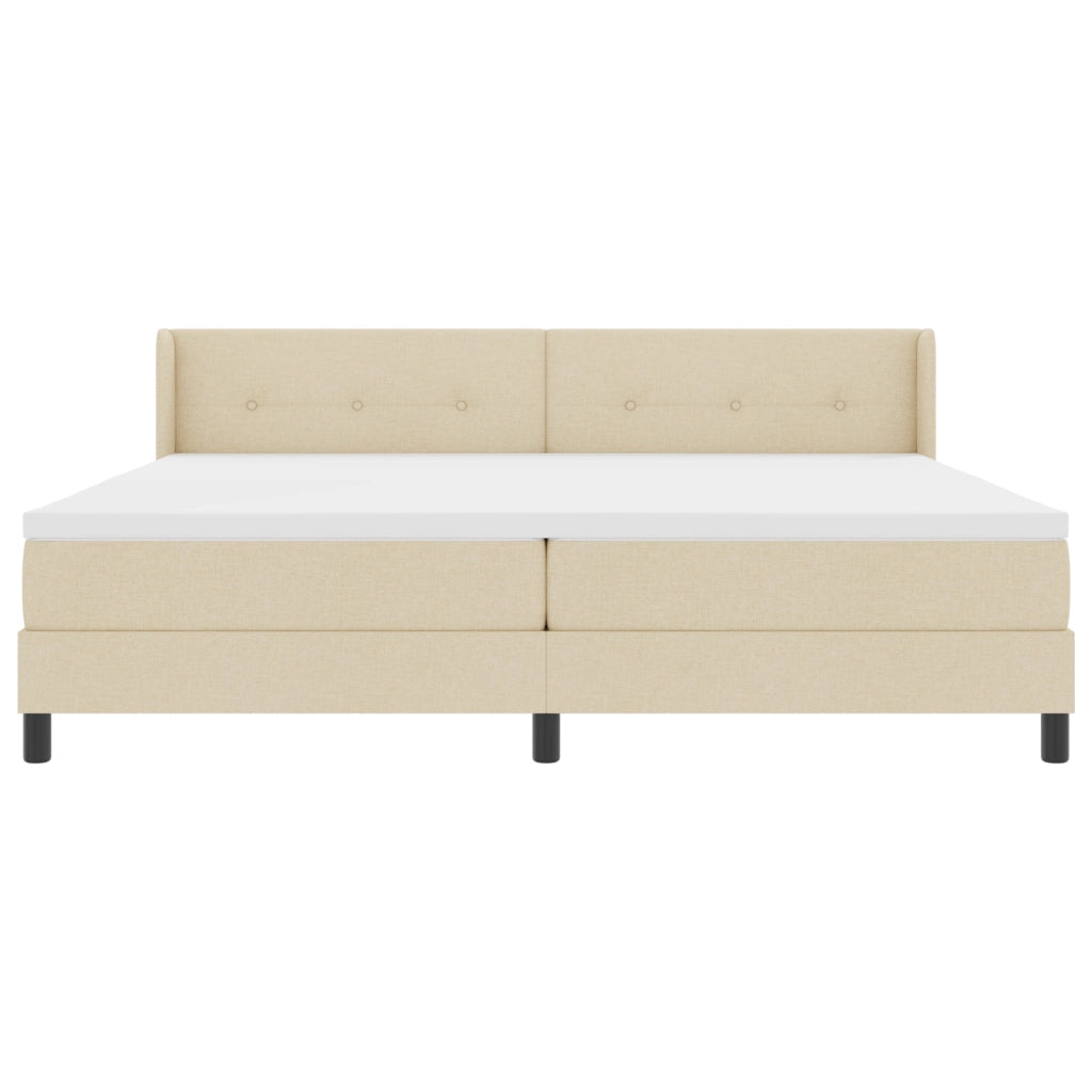 Letto a molle box  con materasso cream 200x200 cm Tessuto
