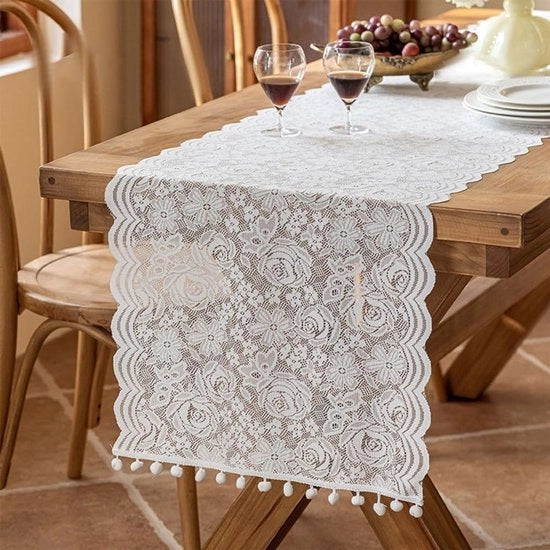 Tavolo da Pranzo Retro Elegante - Matrimonio - Compleanno - Tavolo da Cucina - Tela di Cotone - Design Chique - Coperta da Tavolo