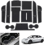 Antislipmattone per Tesla Model 3 2024 2025, Antislipmattone per Tesla Model 3 Highland 2024, Mattone per console centrale, Mattone per box di ripostiglio, Mattone per deur a nastro (bianco)