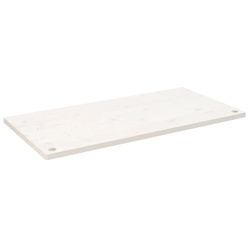 Piano Scrivania Bianco 110x55x2,5 cm in Legno Massello di Pino 824461