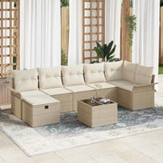 Set Divano da Giardino 8 pcs Beige e Crema polyrattan 3358910