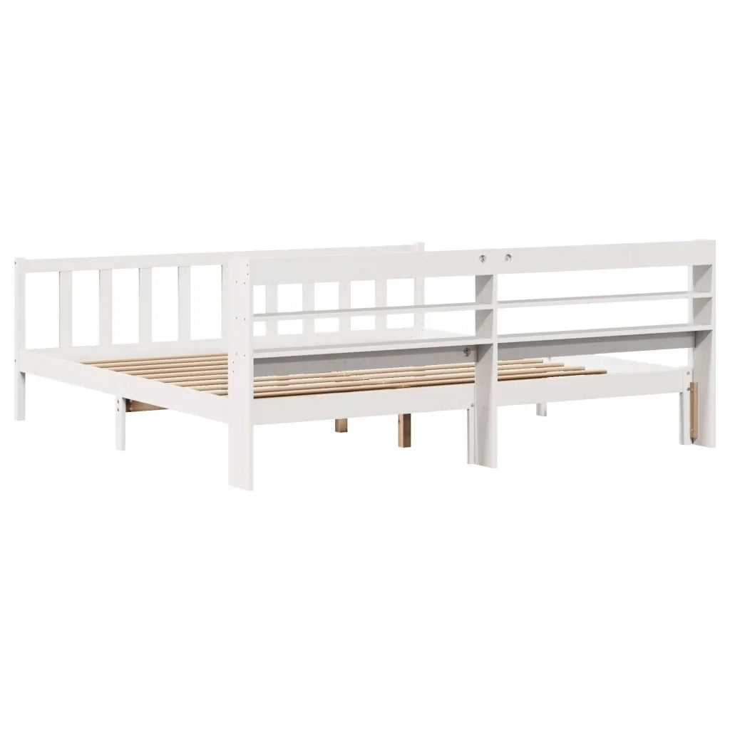 Letto senza Materasso-Struttura Letto Bianco 180x200 cm Legno Massello di Pino 287919