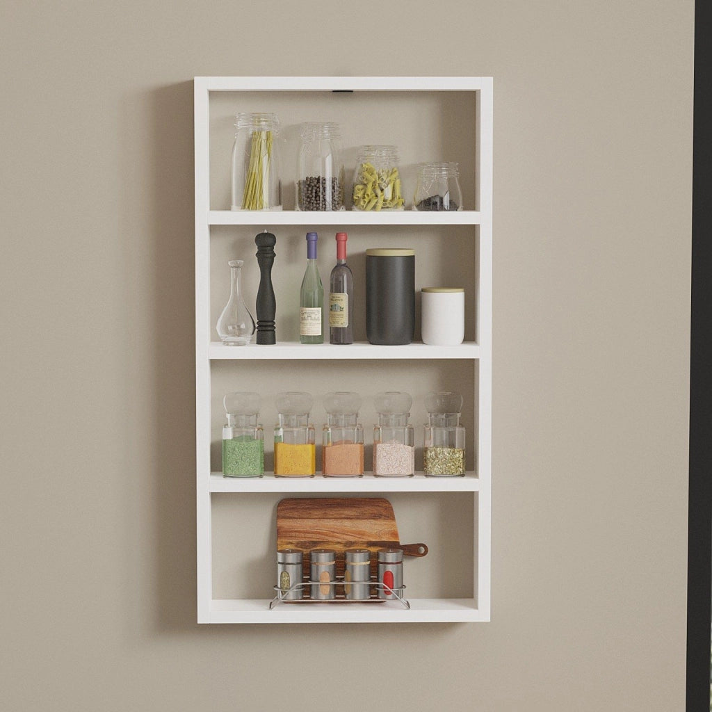 Cervasca, Mensola 4 Ripiani, 43x9x80h cm Bianco