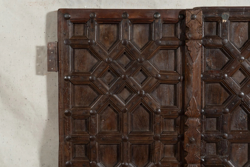 Biscottini Porta portone in legno massello e ferro da interno o da esterno vecchia e antica medievale scorrevole