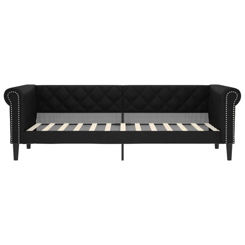 Letto da Giorno Nero 80x200 cm in Similpelle