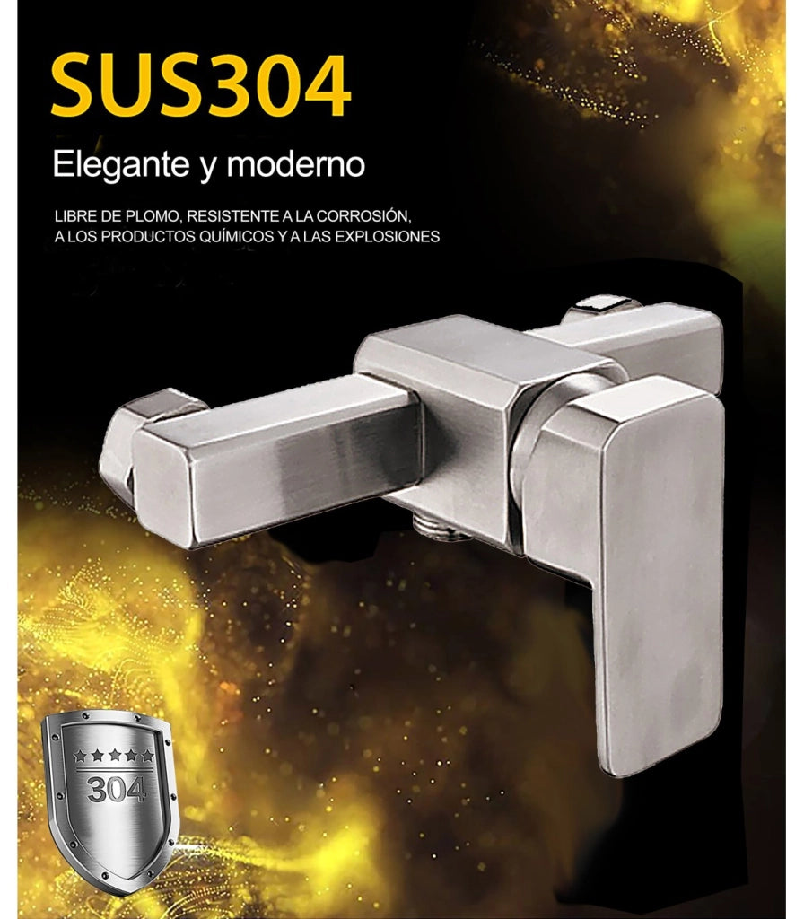 Rubinetto Doccia Quadrato LH-8906 | Monocomando | Acciaio Inox SUS 304 | Cuore Ceramico