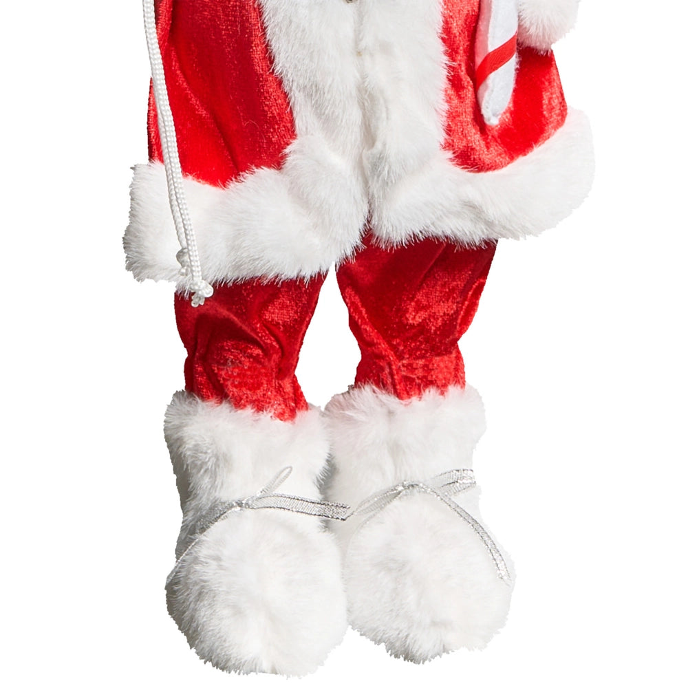 Figurina decorativa in tessuto rosso e materiale sintetico Babbo Natale Figura di Natale Ornamento di Natale