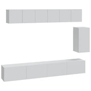 Set di mobili da 6 pezzi tra cui armadio credenza mobile TV televisore per soggiorno camera da letto salotto legno ingegnerizzato bianco 02_0025009