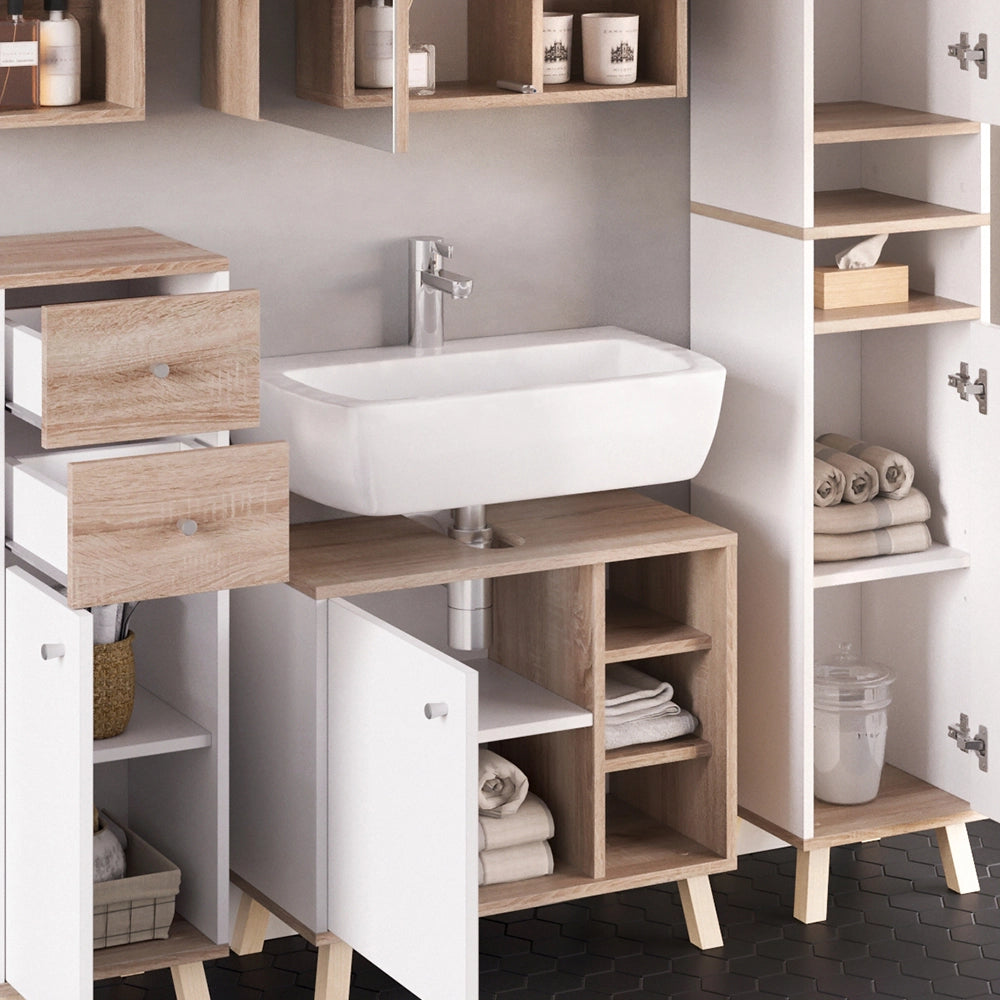Vicco Set mobili bagno Bianco 5 parti