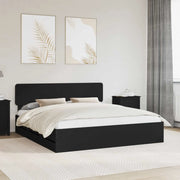 Struttura del letto-Giroletto Nero 180 x 200 cm Legno ingegnerizzato 400318