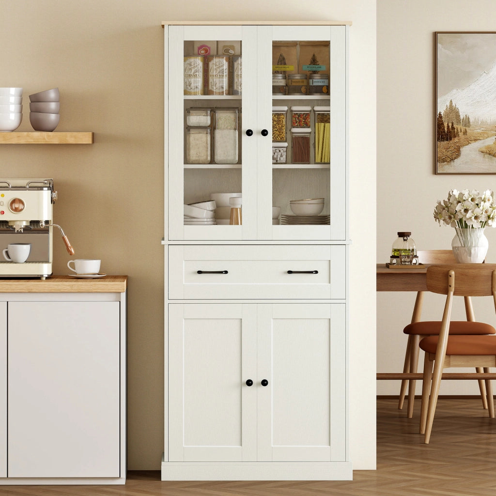 Armadio da cucina con ripiani regolabili e cassetto ¨C zephmum ¨C bianco 80x40x180