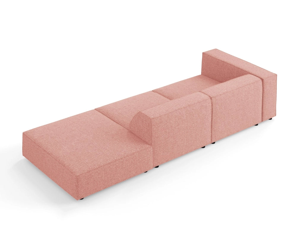 Cosmopolitan Design - Divano destro "Arendal" 4 posti in ciniglia rosa 