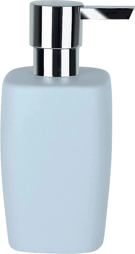 Dispensatore di sapone con pompa in acciaio inossidabile - dispensatore di sapone liquido in porcellana 300 ml - duraturo e robusto - pastello blu