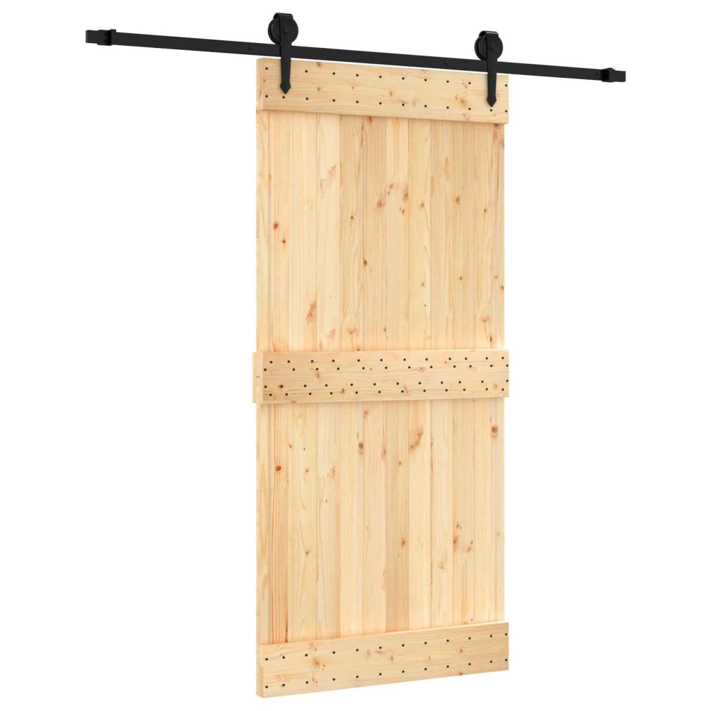 Porta scorrevole Naturale e Nero 95 x 210 cm 3445156