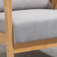 Poltrona Moderna con Rivestimento Vellutato e Struttura in Legno, 68x75x78cm, Grigio