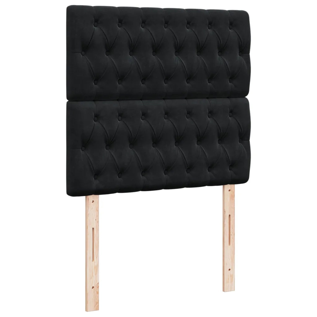 Giroletto a Molle con Materasso Nero 100x200 cm in Velluto