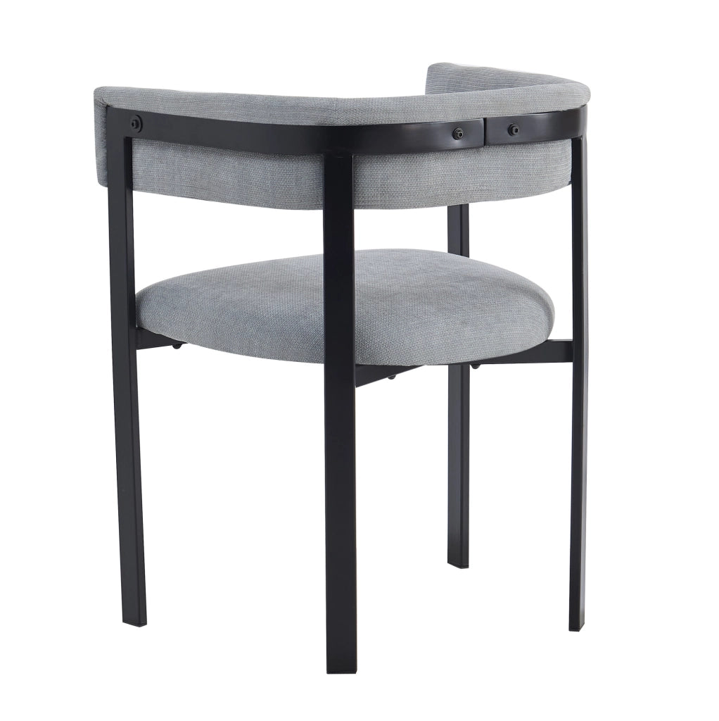 Set di 6 sedie da pranzo 61x50x76 cm con schienale curvo in chenille grigio
