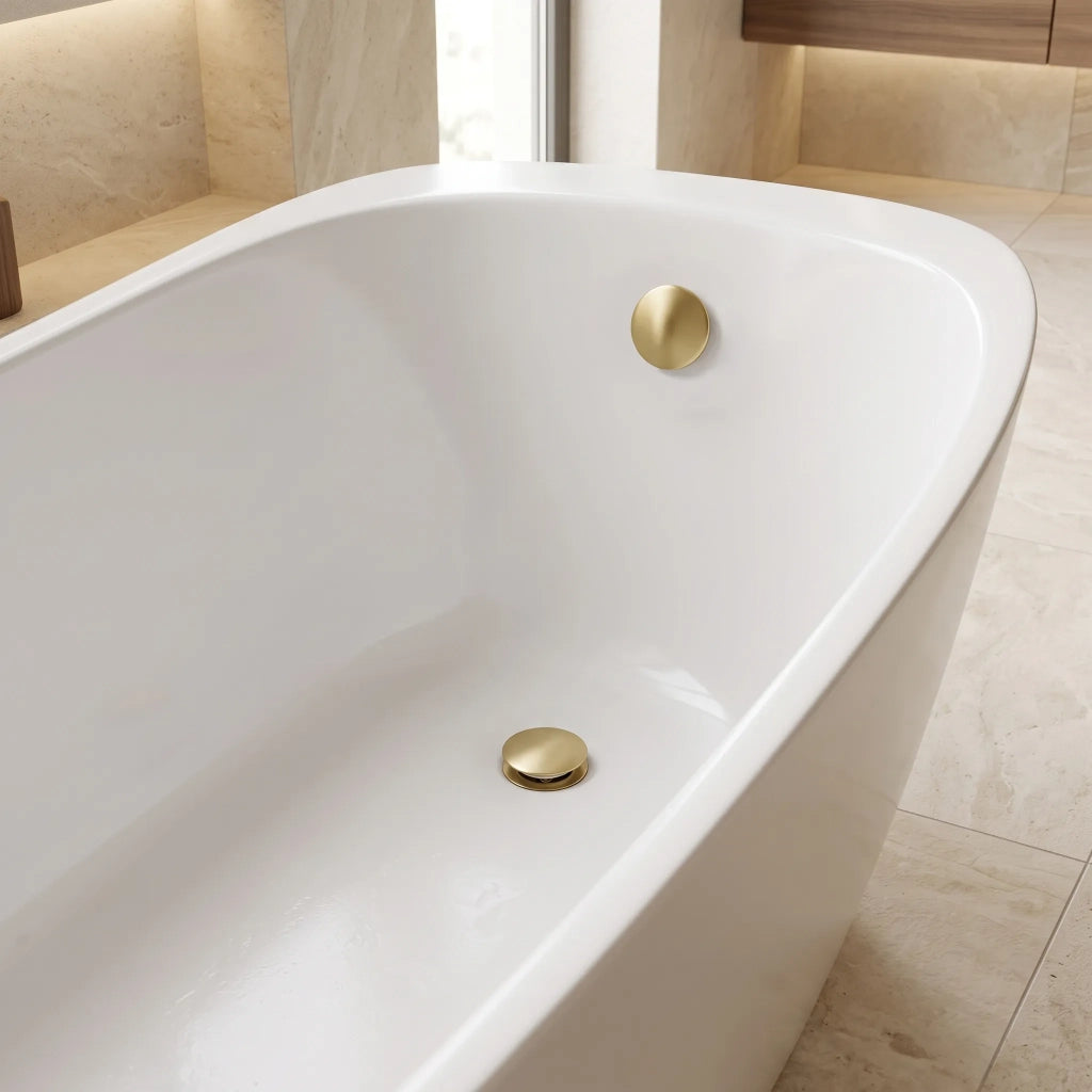 Sifone Per Vasca Rea Con Piletta Click-clack Brush Gold
