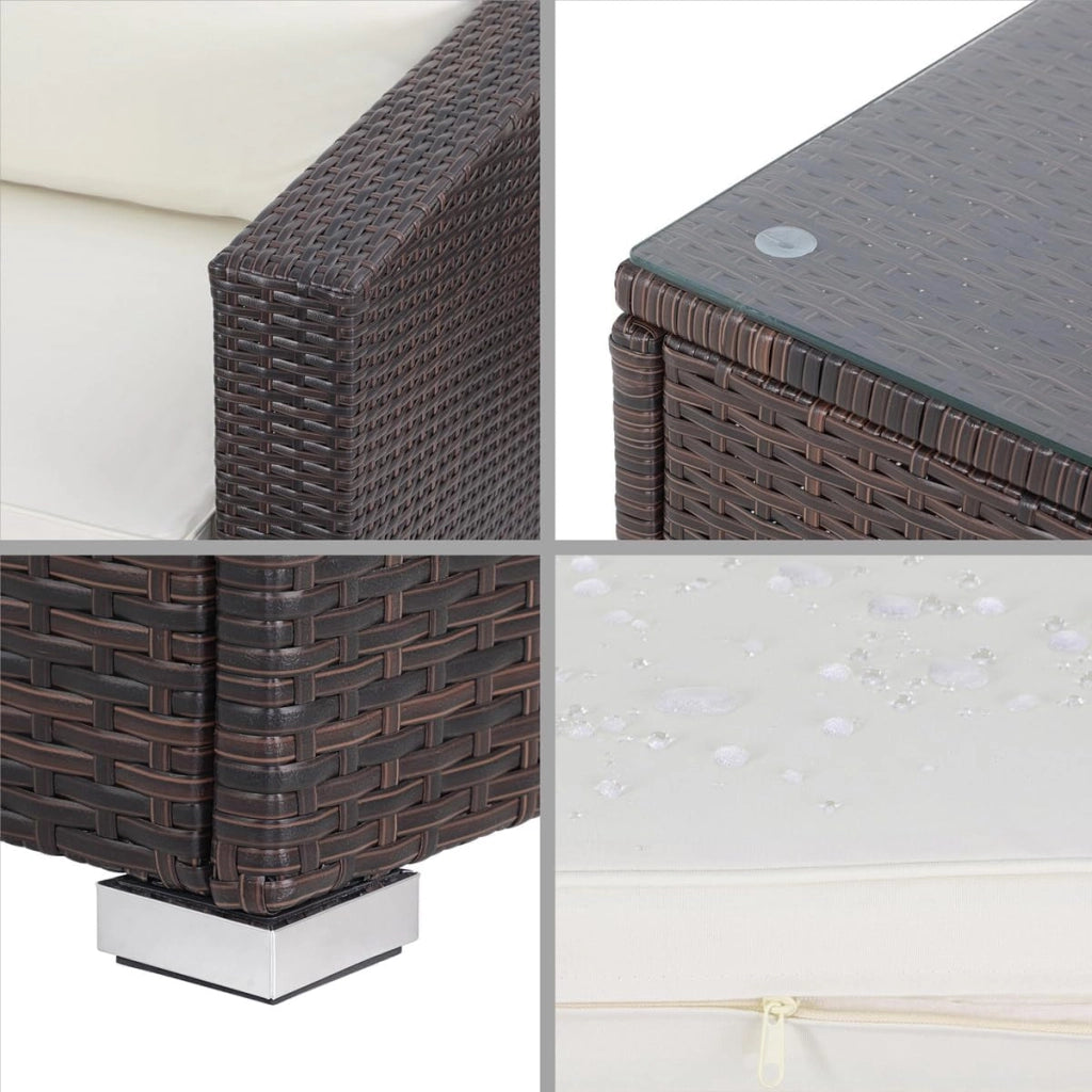 ® Lounge Tavolo da Giardino Set Polyrattan Mobili da Esterno Inclusi Cuscini 318L Gruppo di Seduta Terrazza Balcone Salottino Outdoor