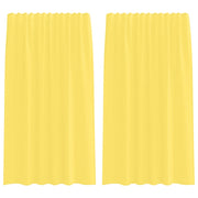 Tende in Voile con Tasche per Aste 2 pz Giallo