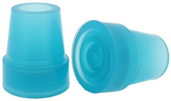 Ferrule in materiale gommato con fluorescenza - 19mm (3/4") - Sostituenti per bastoni da passeggio - Punti anti-slip - Blu - Visibili in oscurità - Punti per bastoni da passeggio