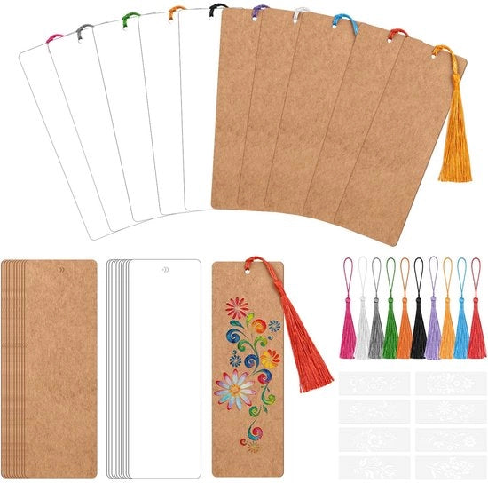 Kit per segnalibro 30 pezzi - Blanco segnalibro - Penne colorate per decorare - Progetti di artigianato - Progetti creativi - Espressione artistica - Segnalibro per libri