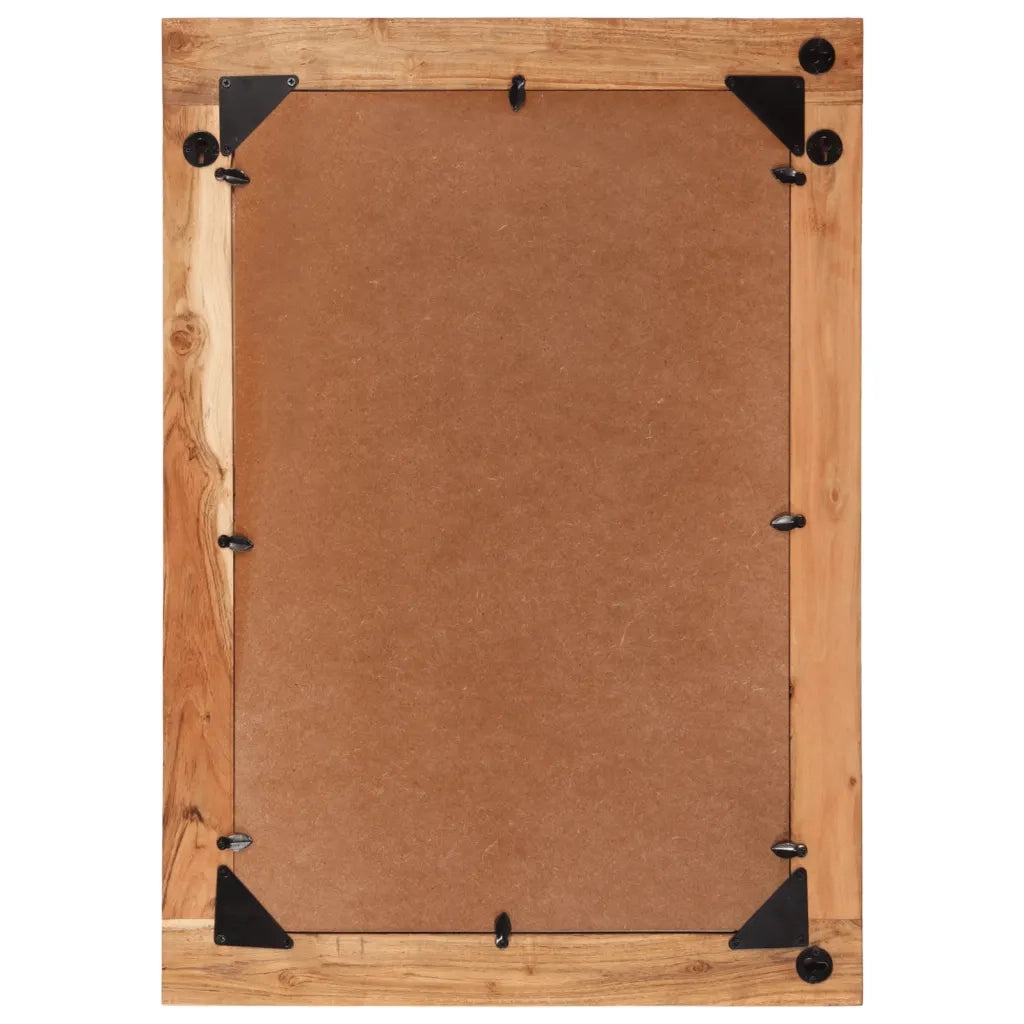 Specchio-Specchio Decorativo 70x50 cm in Legno Massello di Acacia e Vetro