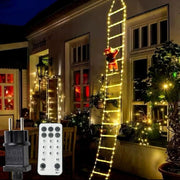 Babbo Natale su scala luminosa a LED per decorazioni natalizia luci calda fredda