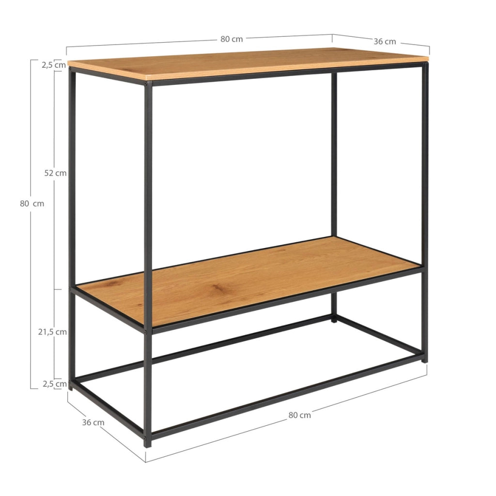 Tavolo Consolle Vita, Marrone, Metallo, 36x80x80 cm