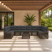Set Divano da Giardino 11 pz Grigio polyrattan 3434942