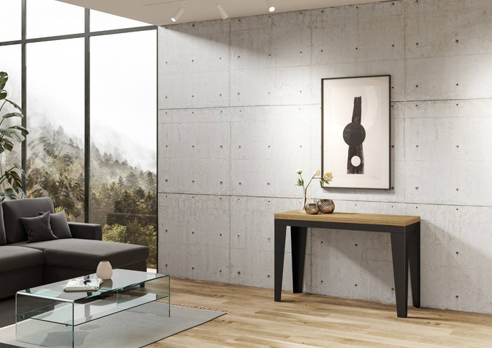 Tavolo Salvaspazio Allungabile 120x45/90x80/78 cm Flame Double Quercia Naturale