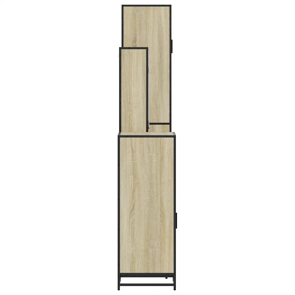 Set Mobili da Bagno 4 pz Rovere Sonoma in Legno Multistrato